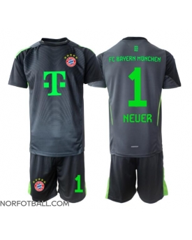 Billige Fotballdrakt Bayern Munich Manuel Neuer #1 Keeper Replika Bortedraktsett Barn 2025-26 Kortermet (med bukser)